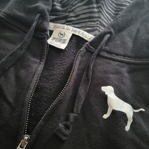 Victoria's Secret PINK Black Hoodie with White Logo